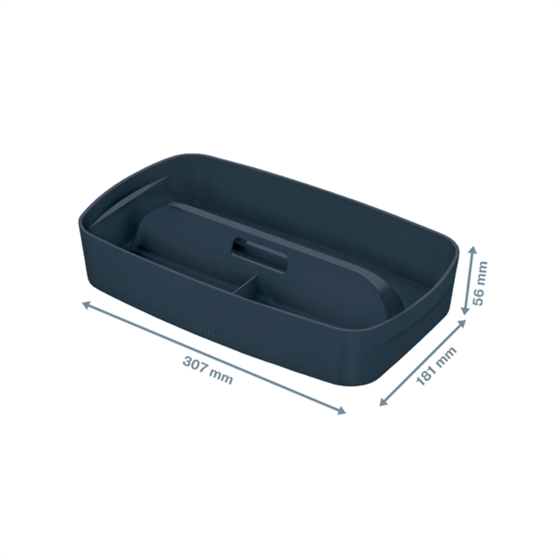 Bandeja Organizadora Leitz Mybox Cosy Con Asa, Pequeña Gris Terciopelo