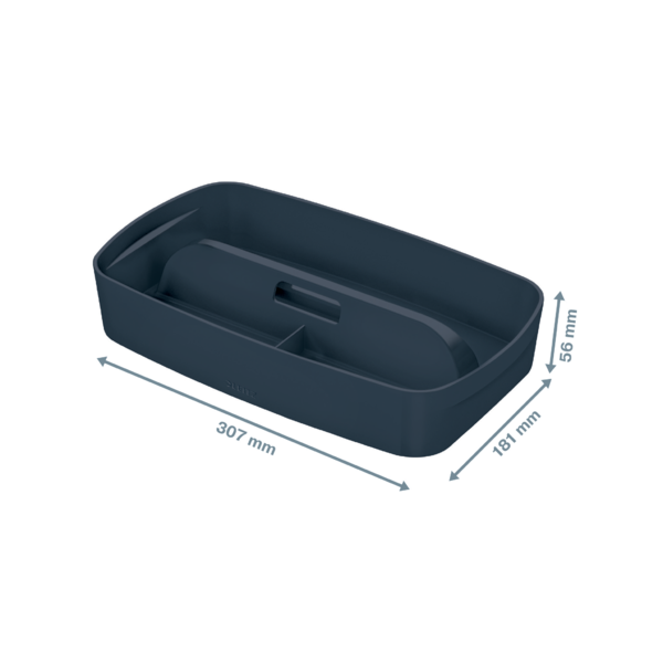 Bandeja Organizadora Leitz Mybox Cosy Con Asa, Pequeña Gris Terciopelo