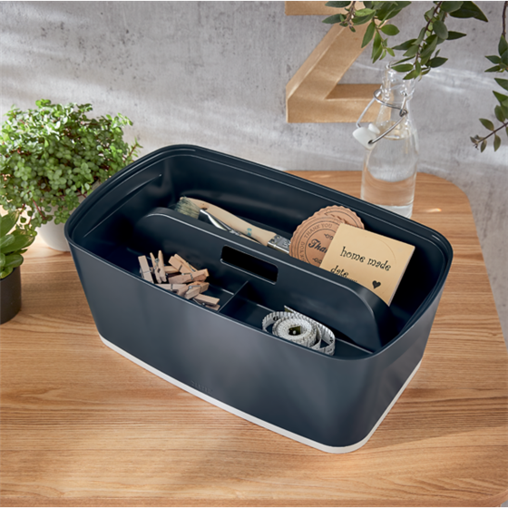 Bandeja Organizadora Leitz Mybox Cosy Con Asa, Pequeña Gris Terciopelo