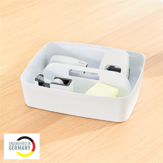 Bandeja Organizadora Leitz Mybox Grande Con Asa, Almacenamiento Blanco