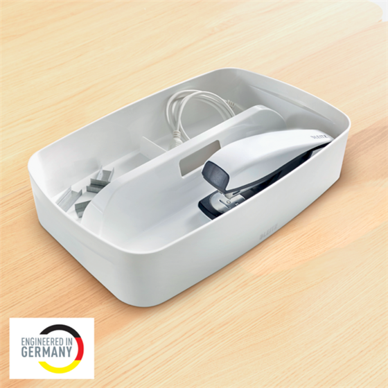 Bandeja Organizadora Leitz Mybox Pequeña Con Asa, Almacenamiento Blanco