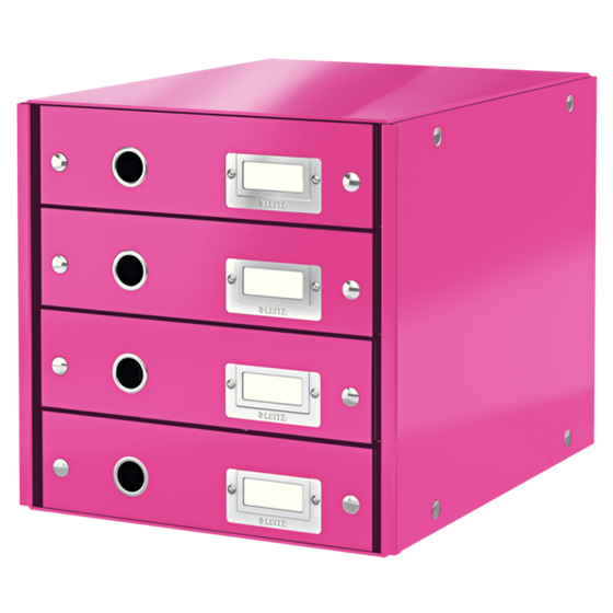 Buc De Cajones Click & Store Wow De Leitz (4 Cajones) Fucsia