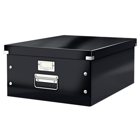Caja De Almacenaje Grande Click & Store Wow De Leitz Negro