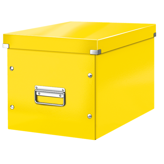 Caja De Almacenaje Grande Click & Store Wow En Forma De Cubo De Leitz Amarillo