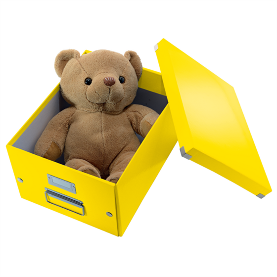 Caja De Almacenaje Grande Click & Store Wow En Forma De Cubo De Leitz Amarillo
