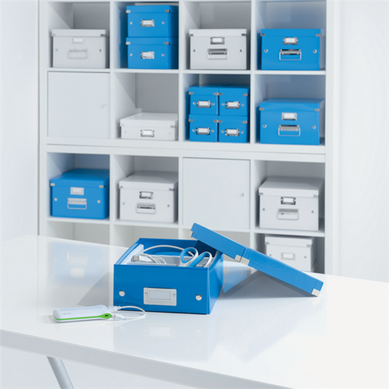 Caja De Almacenaje Grande Click & Store Wow En Forma De Cubo De Leitz Azul