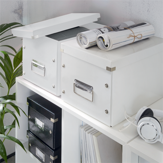 Caja De Almacenaje Grande Click & Store Wow En Forma De Cubo De Leitz Blanco