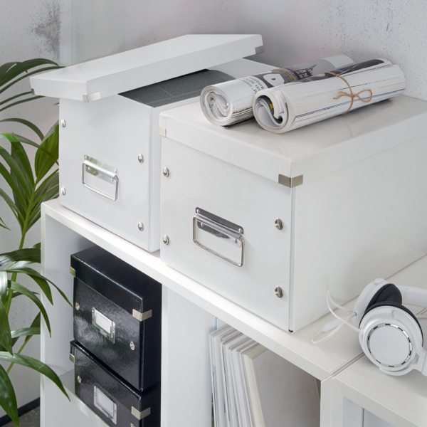 Caja De Almacenaje Grande Click & Store Wow En Forma De Cubo De Leitz Blanco