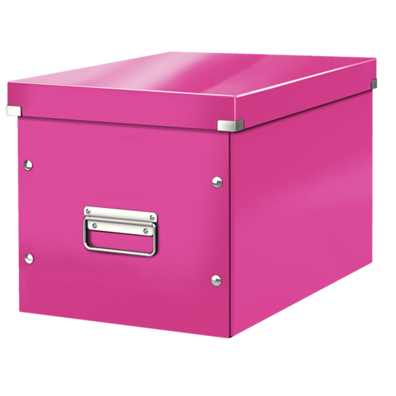Caja De Almacenaje Grande Click & Store Wow En Forma De Cubo De Leitz Fucsia