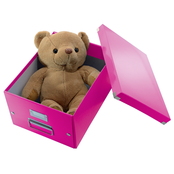 Caja De Almacenaje Grande Click & Store Wow En Forma De Cubo De Leitz Fucsia