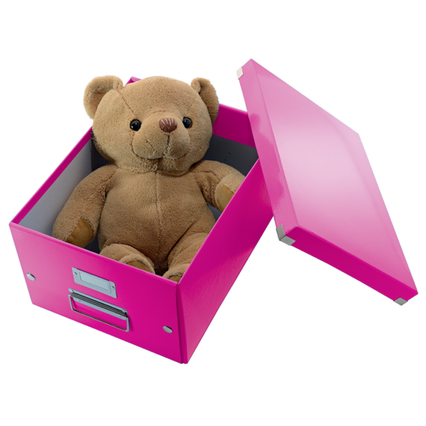 Caja De Almacenaje Grande Click & Store Wow En Forma De Cubo De Leitz Fucsia