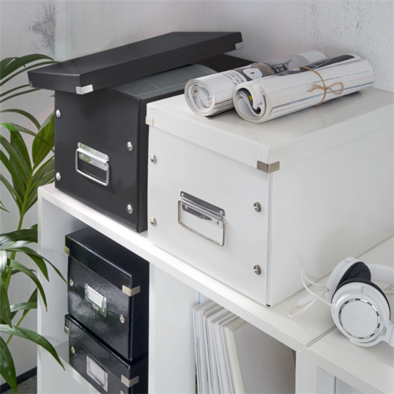 Caja De Almacenaje Grande Click & Store Wow En Forma De Cubo De Leitz Negro