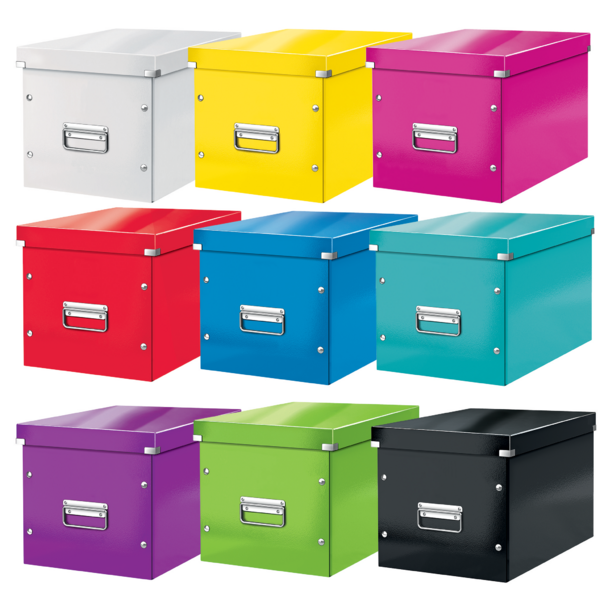Caja De Almacenaje Grande Click & Store Wow En Forma De Cubo De Leitz Negro
