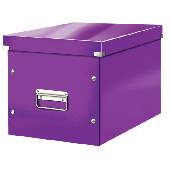 Caja De Almacenaje Grande Click & Store Wow En Forma De Cubo De Leitz Púrpura