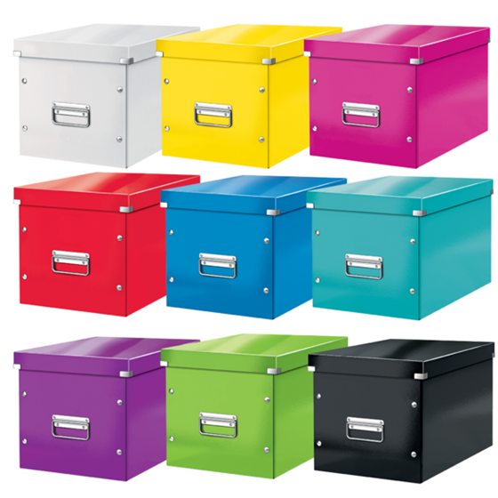 Caja De Almacenaje Grande Click & Store Wow En Forma De Cubo De Leitz Púrpura