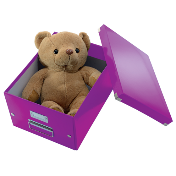 Caja De Almacenaje Grande Click & Store Wow En Forma De Cubo De Leitz Púrpura