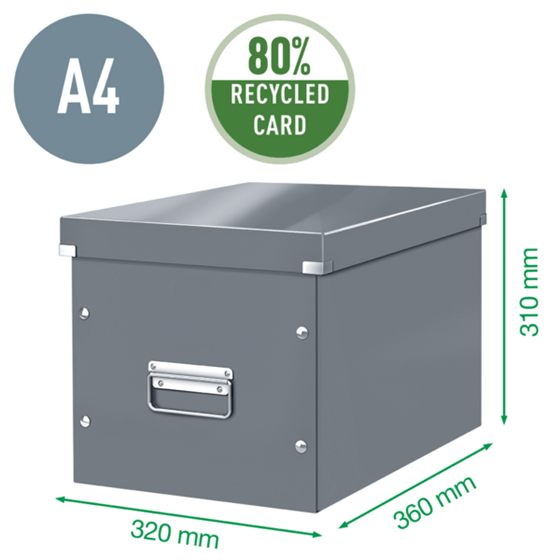 Caja De Almacenaje Grande Click & Store Wow En Forma De Cubo De Leitz Rojo