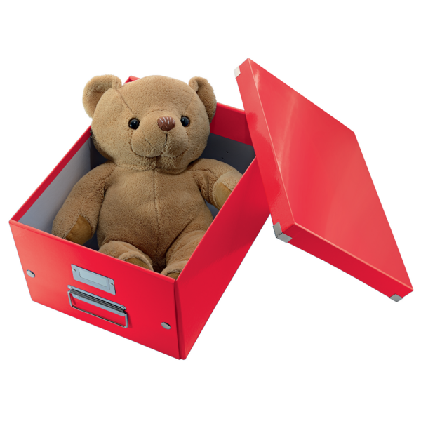 Caja De Almacenaje Grande Click & Store Wow En Forma De Cubo De Leitz Rojo