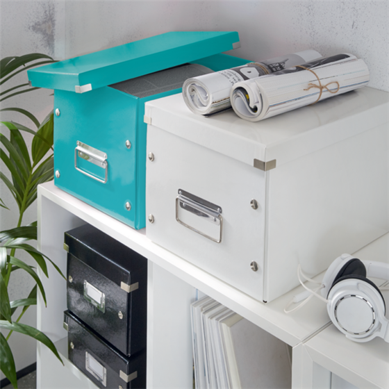 Caja De Almacenaje Grande Click & Store Wow En Forma De Cubo De Leitz Turquesa