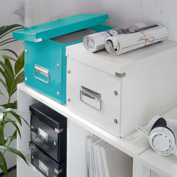 Caja De Almacenaje Grande Click & Store Wow En Forma De Cubo De Leitz Turquesa