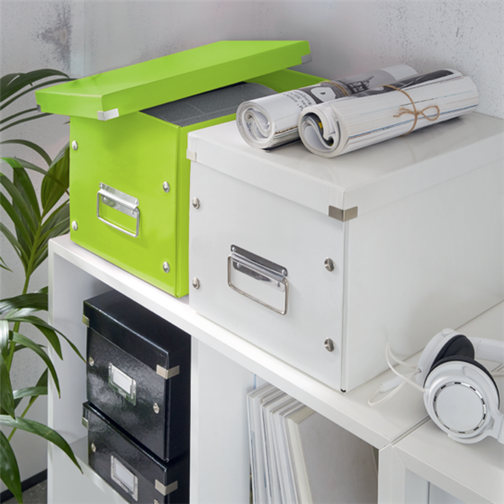 Caja De Almacenaje Grande Click & Store Wow En Forma De Cubo De Leitz Verde