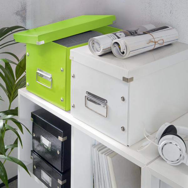 Caja De Almacenaje Grande Click & Store Wow En Forma De Cubo De Leitz Verde