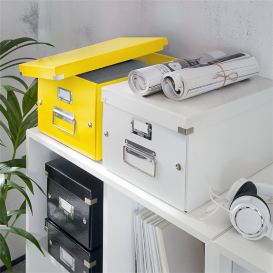 Caja De Almacenaje Mediana Click & Store Wow De Leitz Amarillo