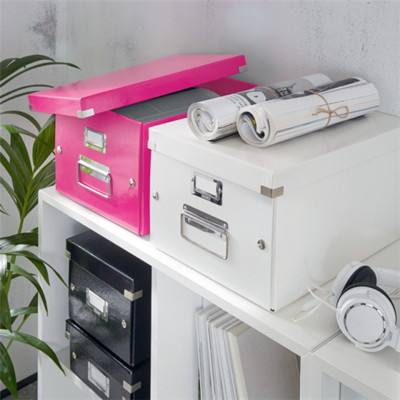 Caja De Almacenaje Mediana Click & Store Wow De Leitz Fucsia