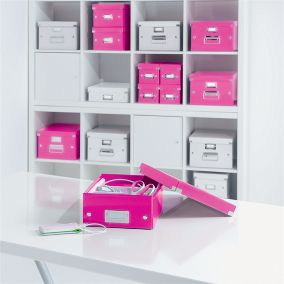 Caja De Almacenaje Mediana Click & Store Wow De Leitz Fucsia