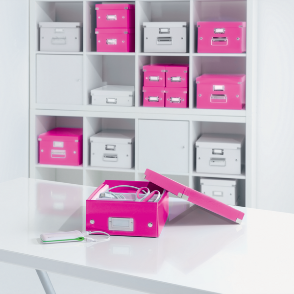 Caja De Almacenaje Mediana Click & Store Wow De Leitz Fucsia