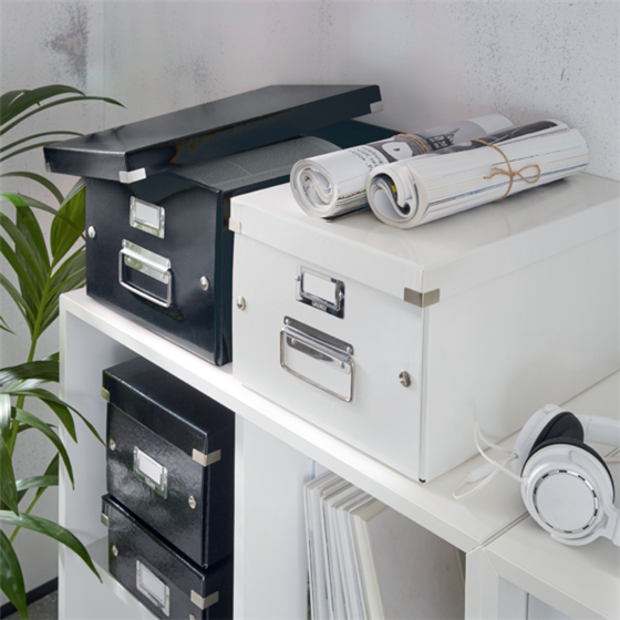 Caja De Almacenaje Mediana Click & Store Wow De Leitz Negro