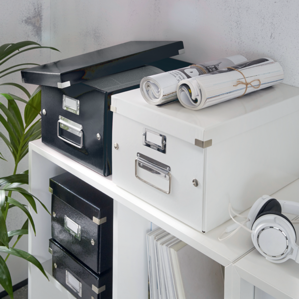 Caja De Almacenaje Mediana Click & Store Wow De Leitz Negro