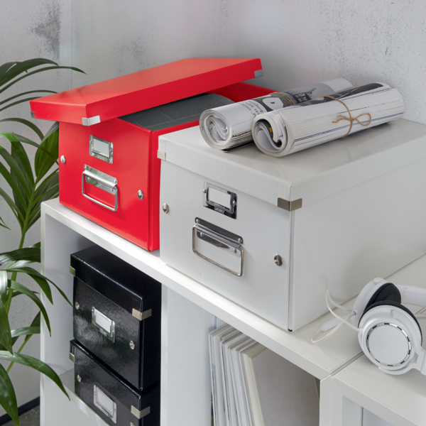 Caja De Almacenaje Mediana Click & Store Wow De Leitz Rojo