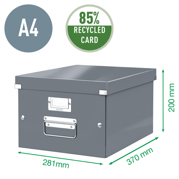 Caja De Almacenaje Mediana Click & Store Wow De Leitz Rojo