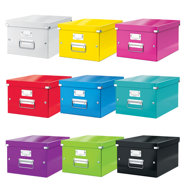 Caja De Almacenaje Mediana Click & Store Wow De Leitz Rojo