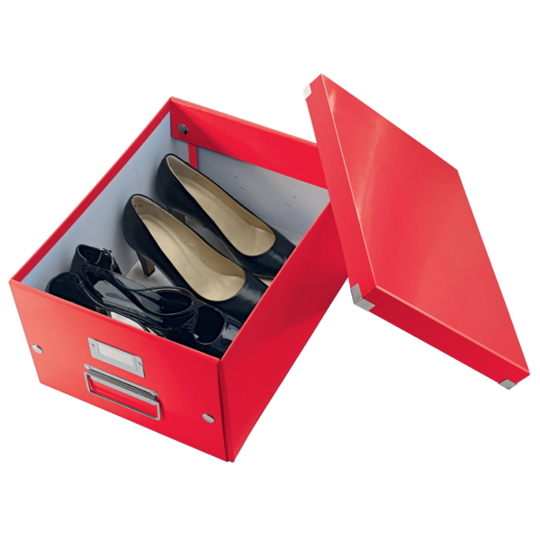 Caja De Almacenaje Mediana Click & Store Wow De Leitz Rojo