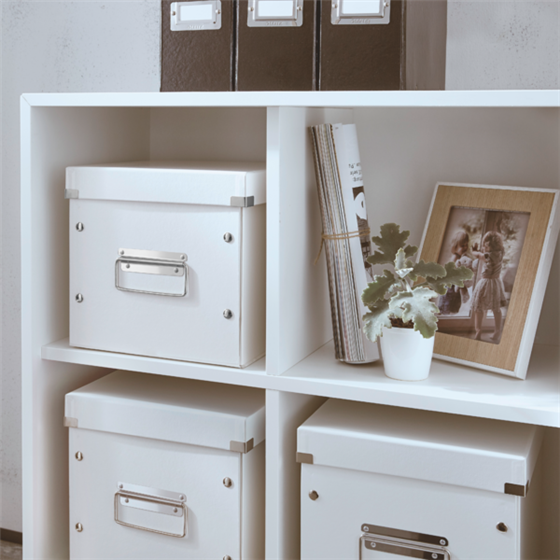 Caja De Almacenaje Mediana Click & Store Wow En Forma De Cubo De Leitz Blanco