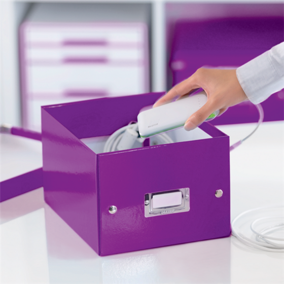 Caja De Almacenaje Pequeña Click & Store Wow De Leitz Púrpura