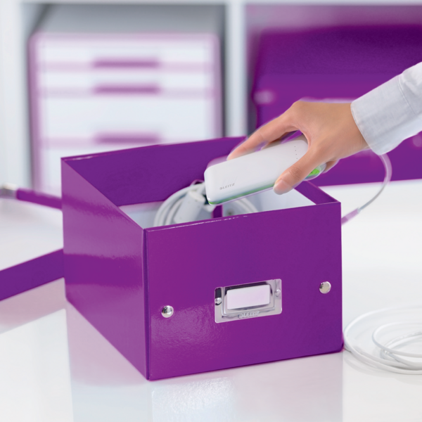 Caja De Almacenaje Pequeña Click & Store Wow De Leitz Púrpura