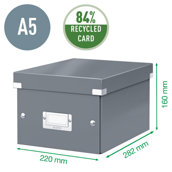 Caja De Almacenaje Pequeña Click & Store Wow De Leitz Rojo