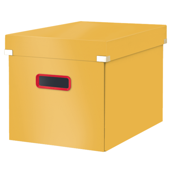 Caja De Almacenamiento Click & Store Cúbica Grande Leitz Cosy Amarillo Cálido