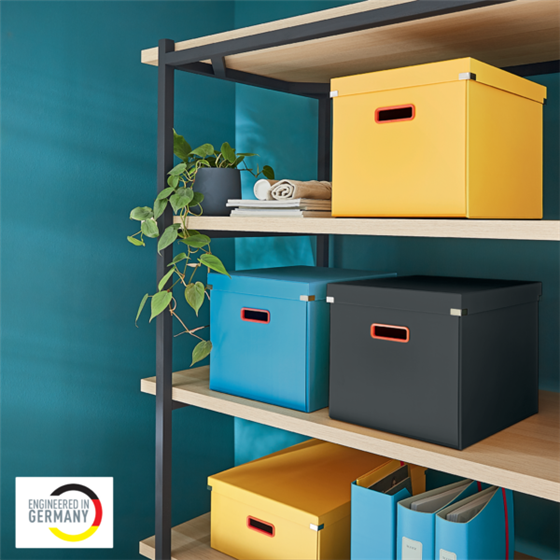 Caja De Almacenamiento Click & Store Cúbica Grande Leitz Cosy Azul Calma