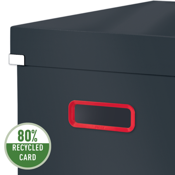 Caja De Almacenamiento Click & Store Cúbica Grande Leitz Cosy Gris Terciopelo