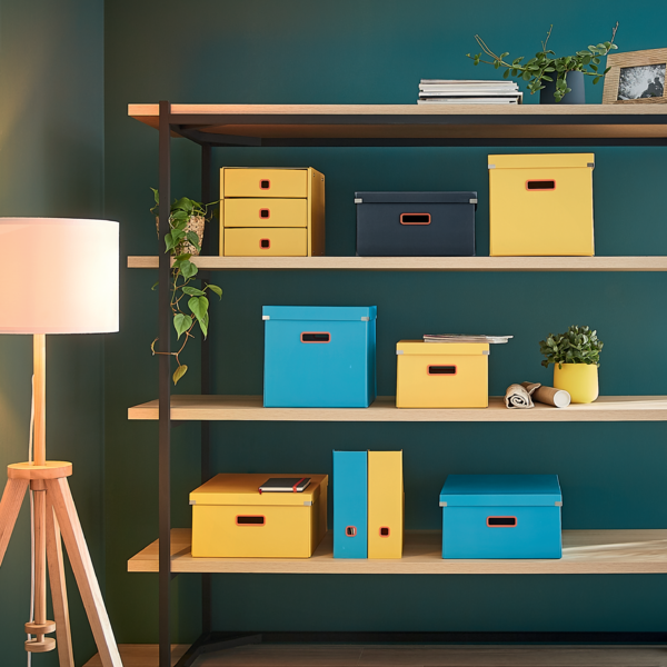 Caja De Almacenamiento Click & Store Cúbica Grande Leitz Cosy Gris Terciopelo