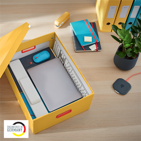 Caja De Almacenamiento Click & Store Grande Leitz Cosy Amarillo Cálido