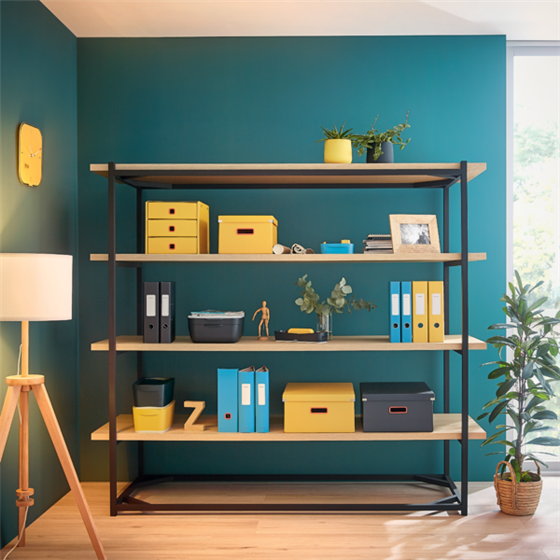 Caja De Almacenamiento Click & Store Grande Leitz Cosy Amarillo Cálido