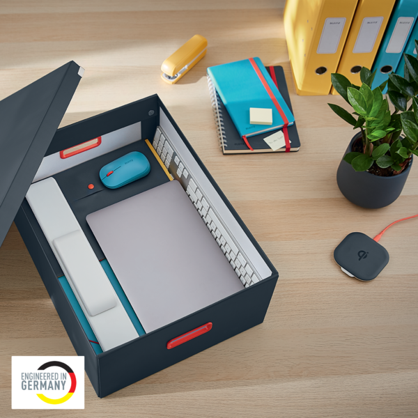 Caja De Almacenamiento Click & Store Grande Leitz Cosy Gris Terciopelo