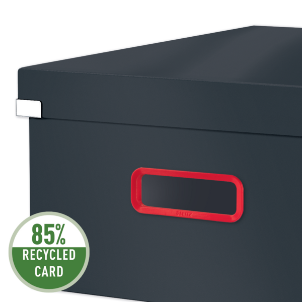 Caja De Almacenamiento Click & Store Grande Leitz Cosy Gris Terciopelo