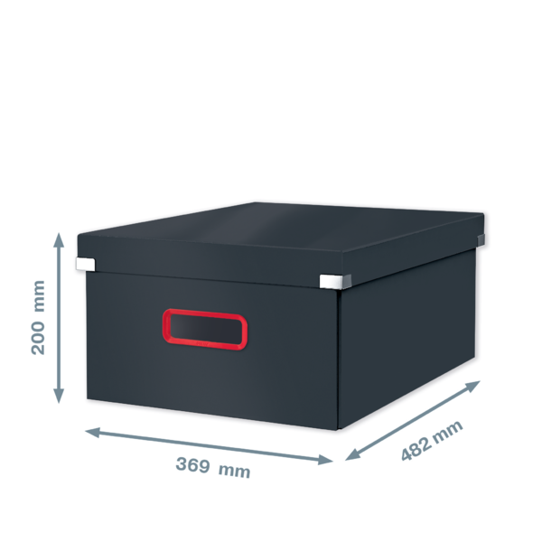 Caja De Almacenamiento Click & Store Grande Leitz Cosy Gris Terciopelo