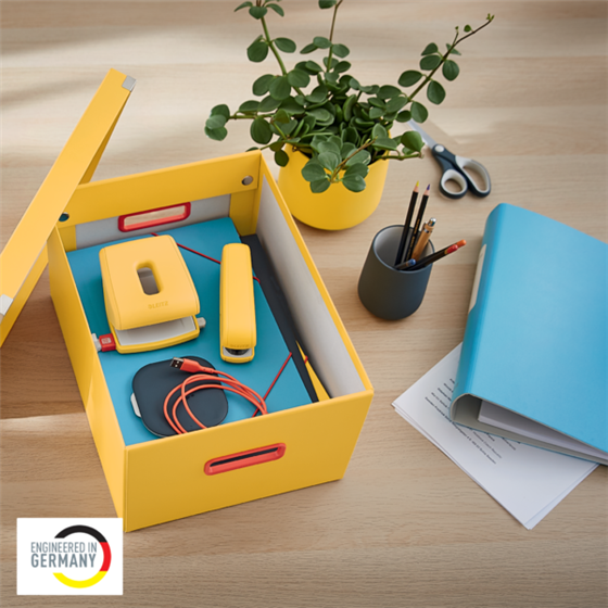 Caja De Almacenamiento Click & Store Mediana Leitz Cosy Amarillo Cálido